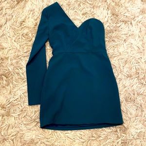 Forest green one sleeve dressed